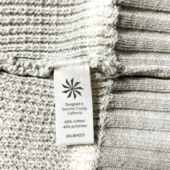 ATHLETA Highland Cotton Blend Light Grey White Striped Open Cardigan Size XXS - Picture 7 of 7